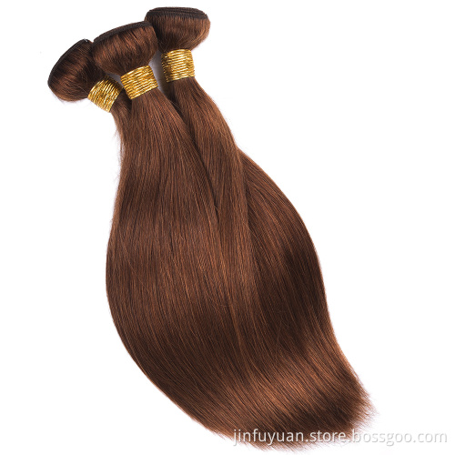 Shipping Now Wholesale Straight 4# honey brown Raw Indian Hair, Human hair Steam Processed Virgin Hair